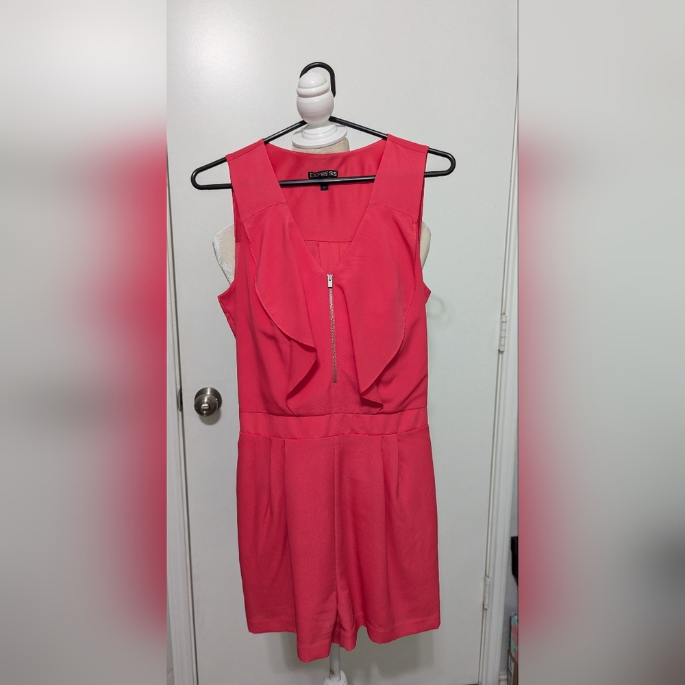 Hot pink shorts romper
